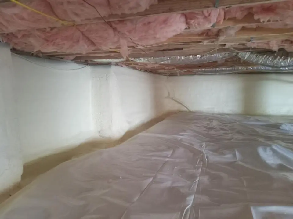Crawl space encapsulation with closed-cell spray foam for Spray Foam Roofing in East Bradford